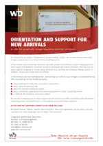 Aushang Orientierung Menschen mit Fluchterfahrung Englisch